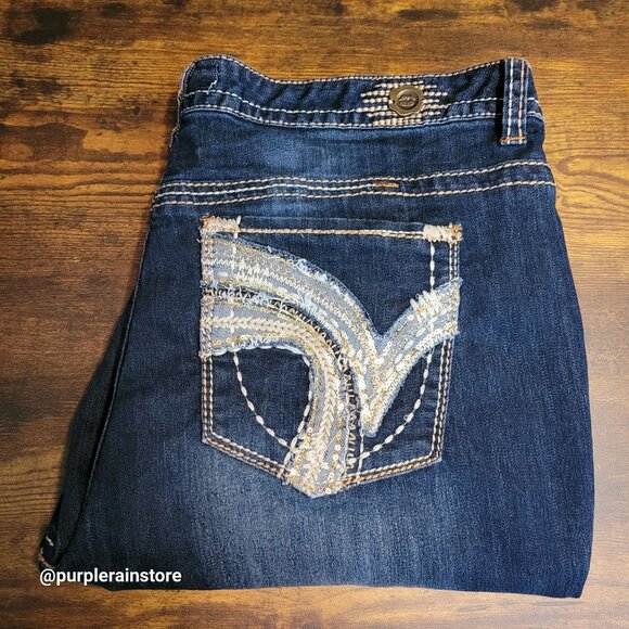 1st Kiss Jeans 20 Skinny High Rise Embellished Thick Stitch Dark Wash Stretch - Picture 3 of 12